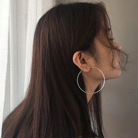 Hoop-Ohrringe Geometrisch Rund Minimalistisch Personalisierter Schmuck Accessoires Mit 925 Sterling Silber Ohrstecker Für Damen