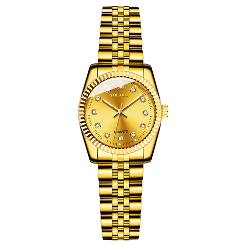 Classic Quartz Watch Fluted Bezel Date Window Rhinestone Indices Metal Five Link Strap Business Casual Wristwatch For Men Women