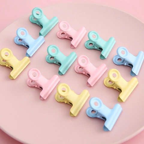 Mini Metall Foldback Klammern Macaron Bonbonfarben Bindeklammern Stahl Lackiert Dokumenten Organizer Für Büro Schule