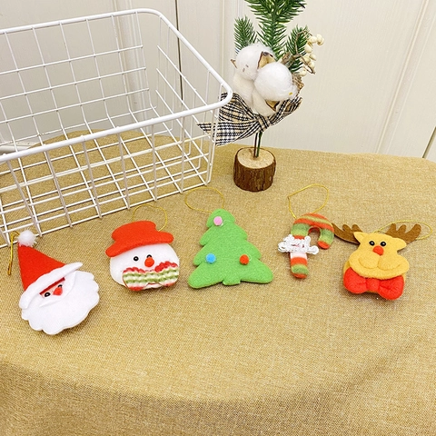 Ornamenti Natalizi Tessuto Feltro Pendenti Appesi Babbo Natale Pupazzo Di Neve Renna Albero Bastoncino Di Zucchero Decorazione