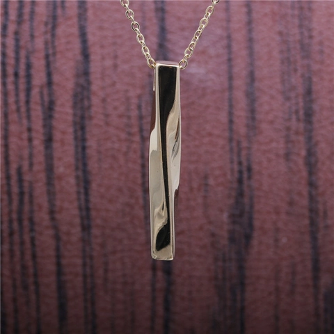 Collana Con Pendente A Barra Torta Rame Acciaio Inossidabile Minimalista Geometrico Catena Maglione Gioielli