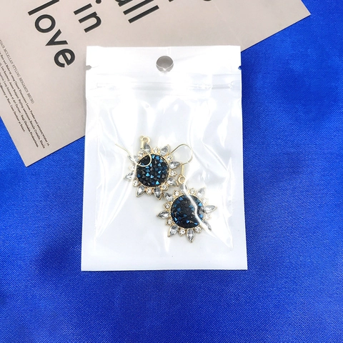 Self Sealing Jewelry Packaging Bags Plastic Resealable Zipper Storage Pouches With Hanging Hole Small Item Organizer
