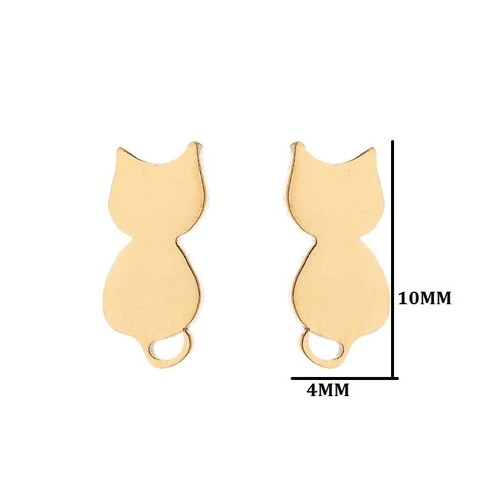 Minimalist Stainless Steel Cat Stud Earrings Cute Animal Silhouette Earrings For Women Fashion Jewelry Gift