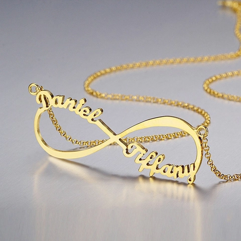Collar Nombre Infinito De Acero Inoxidable Joyería Elegante Regalo Para Parejas Mujeres Regalo De Aniversario