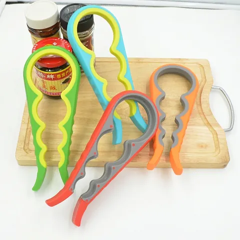 Multi Functional Manual Jar Opener Bottle Opener Anti Slip Rubber Grip Ergonomic Design For Kitchen Household Tools