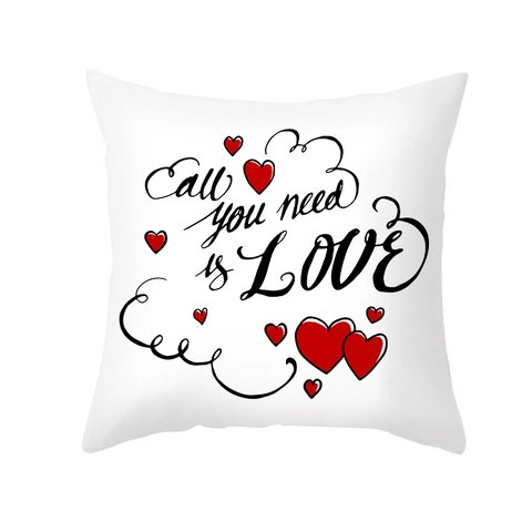 Valentine Day Heart Print Pillowcase Peach Skin Velvet Cushion Cover Cupid Pattern Romantic Home Decor Cushion Case Gift For Lovers