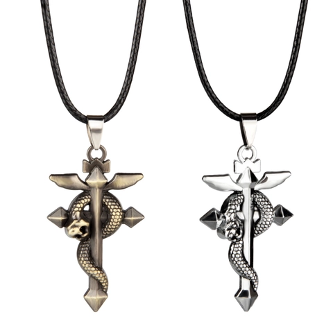Collana Con Pendente A Croce Avvolta Da Serpente Gotico Gioielli In Lega Vintage Con Corda Di Cera Per Uomini