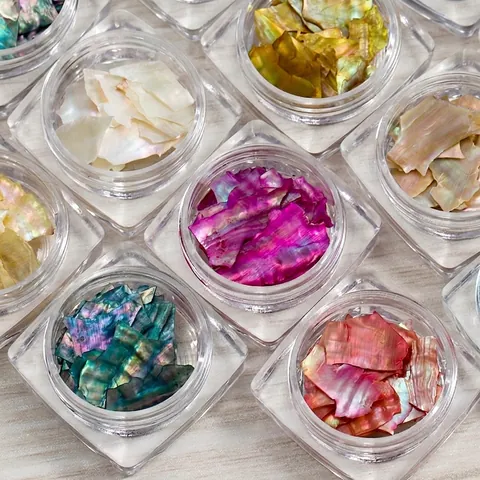 Nagelkunst Unregelmäßige Muschelscheiben Natürliche Perlmutt Schillernde Dekoration Für DIY Maniküre Handwerk Glasverpackung