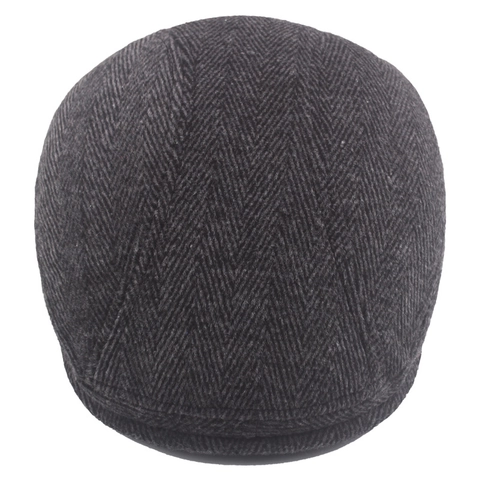 Newsboy Cap Voor Heren Platte Pet Visgraat Tweed Britse Retro Vintage Warm Verstelbaar Herfst Winter Hoed Accessoires
