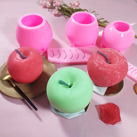 Apple Shaped Silicone Mold 3D Fruit Christmas Santa Claus For DIY Candle Mousse Cake Soap Making Scented Baking Tool