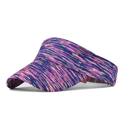 Women Sun Visor Hat Breathable Cotton Polyester Blend Space Dye Wide Brim Athletic Summer Outdoor Tennis Running Cap