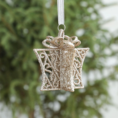 Ornamenti Luccicanti Per Albero Di Natale Pendenti Decorazioni Festive Farfalla Campana Torre Eiffel Forma Caramella Plastica