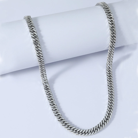 Collana Catena Cuban Link Acciaio Al Titanio Lucidato High Street Hip Hop Punk Gioielli Per Uomini Donne