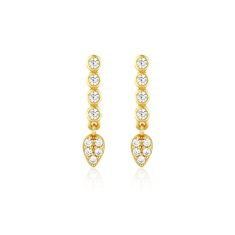 Orecchini A Goccia D'acqua Zirconia Ottone Gioielli Minimalisti Per Donne Con Perno In Argento Sterling 925