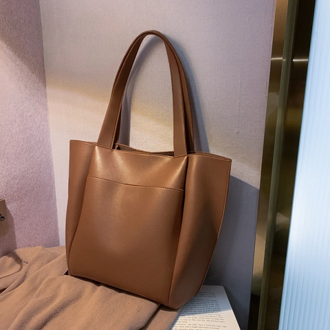 Borsa Tote Donna Grande Capacità Pelle PU Minimalista Stile Urbano Borsa A Spalla Borsa A Mano Chiusura Magnetica Elegante