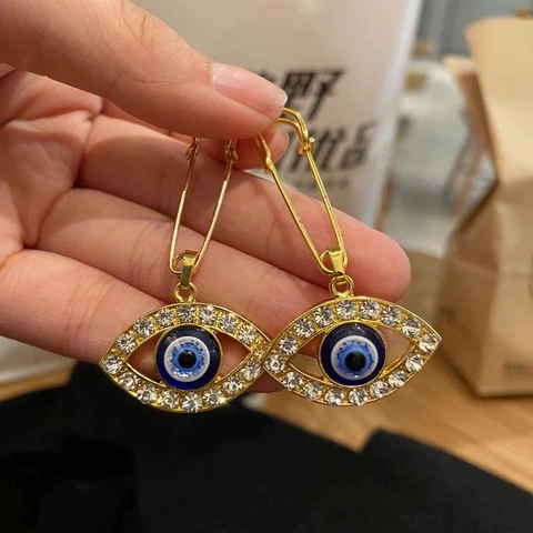 Böser Blick Hamsa Hand Brosche Anstecknadel Legierung Straß Emaille Türkischer Ethno Stil Schmuck Zubehör Retro Glücksbringer