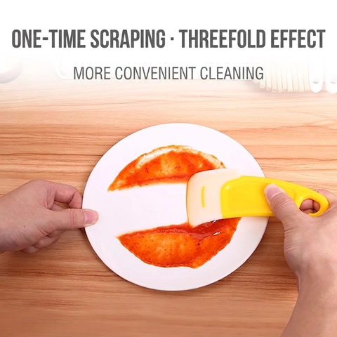 Kitchen Scraper Silicone Flexible Heat Resistant Cleaning Spatula For Pan Pot Baking Cream Spreader With Hanging Hole