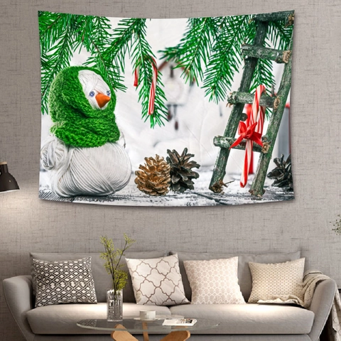 Christmas Wall Tapestry Polyester Hanging Cloth For Home Bedroom Dormitory Decoration Festive Background HD Printing