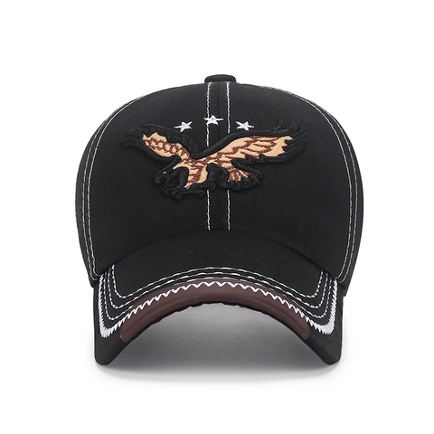 Cappello Da Baseball Ricamo Aquila Stelle Cuciture A Contrasto Vintage Misto Cotone Regolabile Cappello Sole Uomo Donna