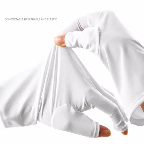 Anti UV Nail Gloves Fingerless Manicure Shield UPF 50 Cooling Elastic Breathable Fabric For UV LED Lamp Protection