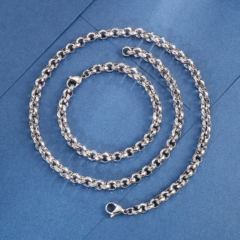 Collana A Catena A Maglie Tonde Multi Sfaccettate In Acciaio Inossidabile 304 Di Moda Semplice Gioielli Per Uomo Unisex