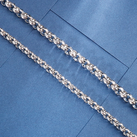 Collana A Catena A Maglie Tonde Multi Sfaccettate In Acciaio Inossidabile 304 Di Moda Semplice Gioielli Per Uomo Unisex