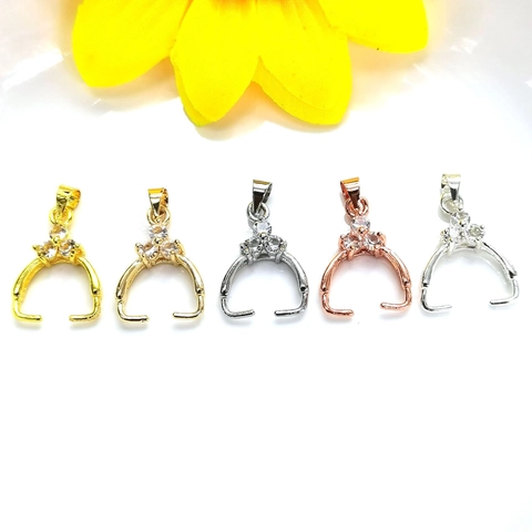 Fianzas De Cobre Con Baño De Oro De 14K Micro Pave Circonitas Conectores Para Creación De Collares Joyería DIY