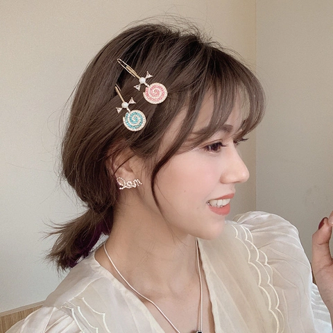 Molletta Per Capelli Lecca-Lecca Lega Strass Perla Artificial Sintetica Stile Coreano Dolce Lucido Per Donne Ragazze