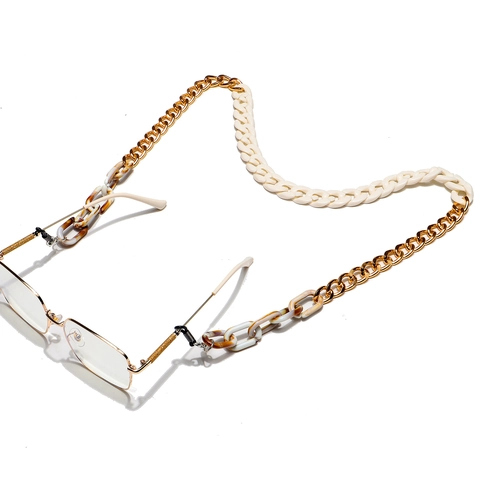 Glasses Chain Anti-Slip Acrylic Resin Alloy Splicing Chunky Link Vintage Fashion Eyewear Strap Neck Lanyard