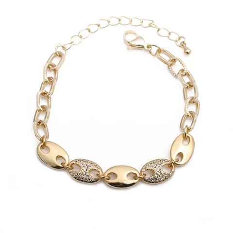 Hip Hop Halskette Und Armband Kupfer Mikropflaster Zirkonia Kaffeebohnen Gliederschmuck Trendiges Accessoire