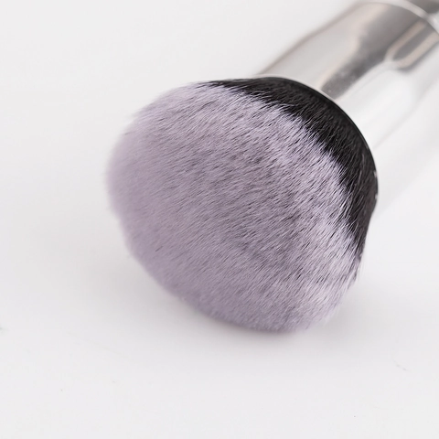 Flacher Foundation Pinsel Großer Puder BB Creme Makeup Tool Synthetikfaser Silber Metallic Finish Tragbar Ergonomisch