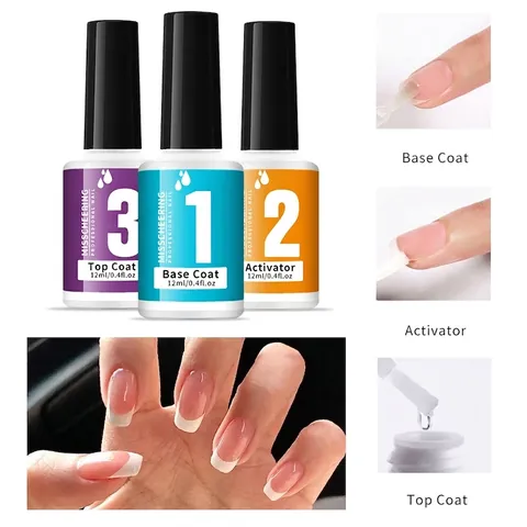 Dipping Powder System Base Activator Top Coat Professional Resin Long Lasting Fast Dry Nail Art Manicure Salon DIY