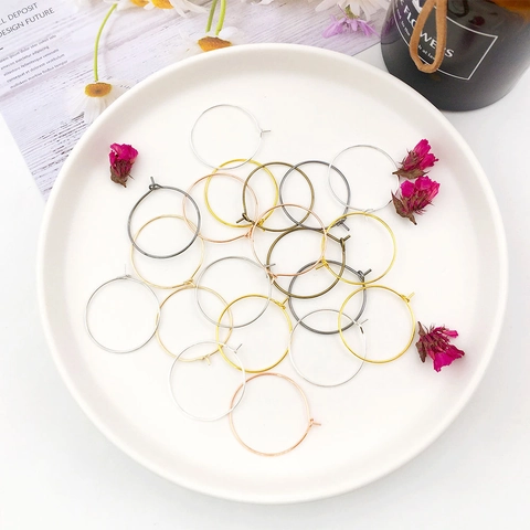 Iron Round Beading Hoops For DIY Jewelry Making Minimalist Geometric Earring Findings Gold Silver Rose Gold Black Components