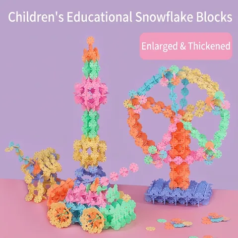 Blocchi Da Costruzione Fiocco Di Neve Plastica Incastro Giocattolo Educativo Alfabeto Numeri Giocattolo Da Costruzione Bambini