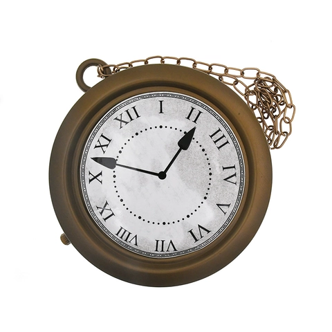 Große Taschenuhr Halskette Und Hasennase Kostüm Requisite Kunststoff Vintage Bronze Halloween Cosplay Zubehör Partys