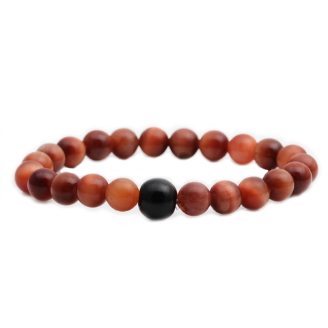 Pulsera De Cuentas Hombre Ojo De Tigre Natural Y Piedra Brillante Hecho A Mano Cordón Elástico Joyería De Moda Regalo