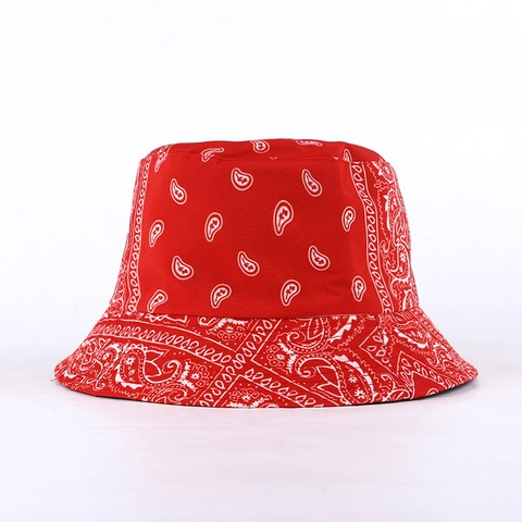 Reversible Paisley Bandana Print Bucket Hat For Men Women Polyester Sun Hat Fashion Streetwear Fisherman Cap For Travel Outdoor Beach