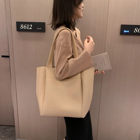 Borsa Tote Donna Grande Capacità Pelle PU Minimalista Stile Urbano Borsa A Spalla Borsa A Mano Chiusura Magnetica Elegante
