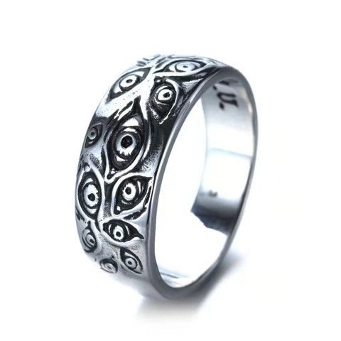 Gotischer Ring Mit Mehreren Augen Legierung Retro Oxidiert Punk Stil Schmuck Unisex