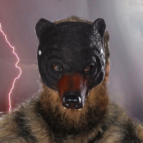 Máscara De Oso Realista Marrón Negro Espuma PU Halloween Carnaval Mascarada Cosplay Disfraz Accesorios Novedad Tocado Animal