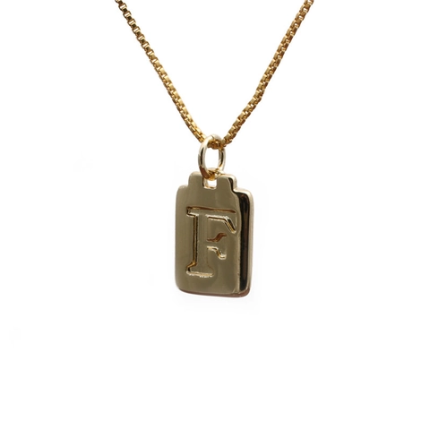 Initial Buchstaben Kette Kupfer Vergoldet Alphabet Rechteck Anhänger Box Kette Modeschmuck