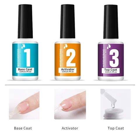 Dipping Powder System Base Activator Top Coat Professional Resin Long Lasting Fast Dry Nail Art Manicure Salon DIY