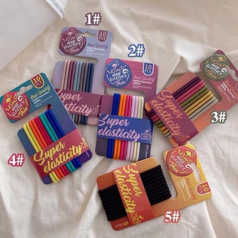 Seamless Thin Hair Elastics High Stretch Nylon Hair Ties Simple Minimalist Candy Color Ponytail Holders For Women Girls