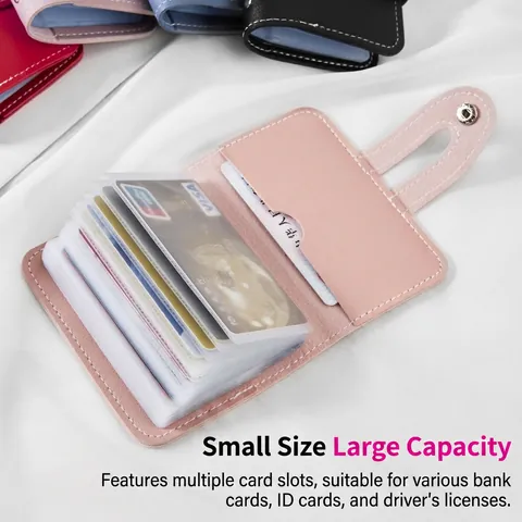 Porta Carte In Pelle PU Con Slot Multipli E Organizzatore In PVC Trasparente Per Carte Di Credito E Patente