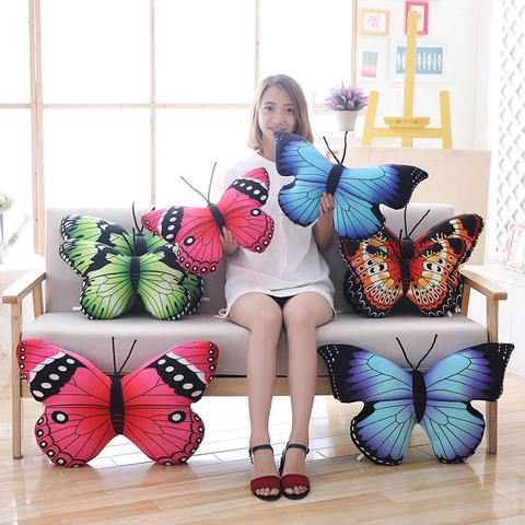 Realistic Butterfly Plush Pillow Cushion Soft Simulation Butterfly Throw Pillow Home Sofa Decor Birthday Gift
