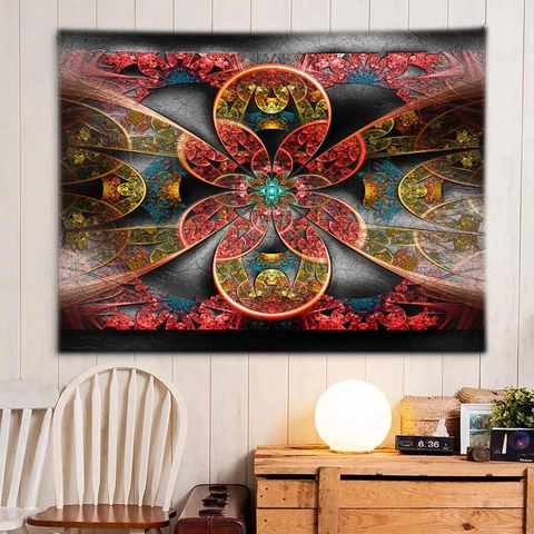 Mandala Bohemian Wall Tapestry Ethnic Psychedelic Paisley Polyester Fabric Hanging Background Decor For Bedroom Living Room