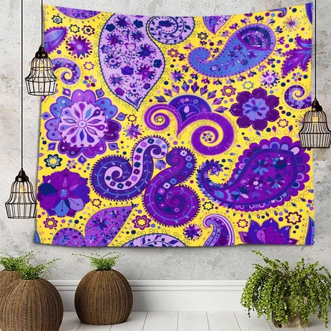 Arazzo Da Parete Poliestere Bohemien Etnico Mandala Paisley Arte Africana Paesaggio Sfondo Tessuto Camera Decorazione