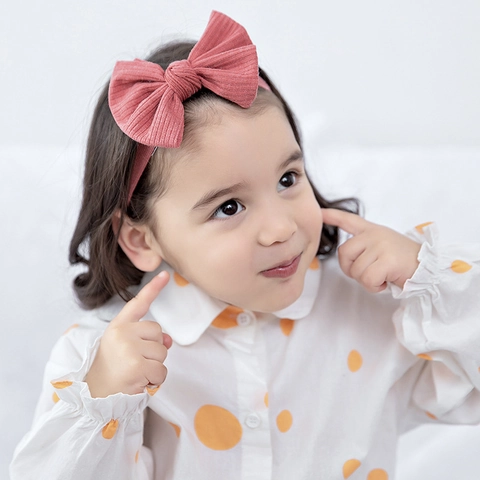 Diadema De Punto Elástica Para Bebé Niña Suave Lazo Grande Banda Para El Cabello Para Recién Nacidos Bebés