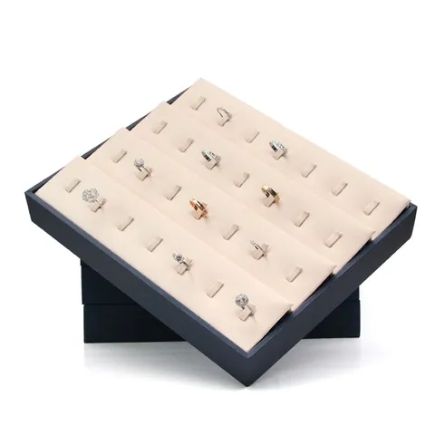 Professionelles Schmucktablett PU-Leder Samtfutter Organizer Für Ringe Halsketten Armbänder Ohrringe