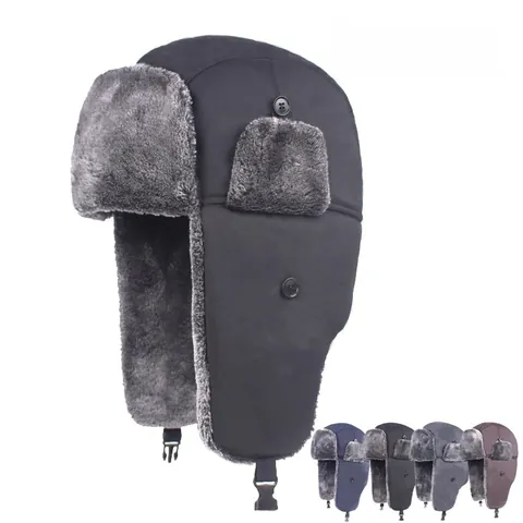 Winter Trapper Hat Windproof Waterproof Thermal Ushanka Hat With Faux Fur Lining And Earflaps For Men Women Outdoor Casual